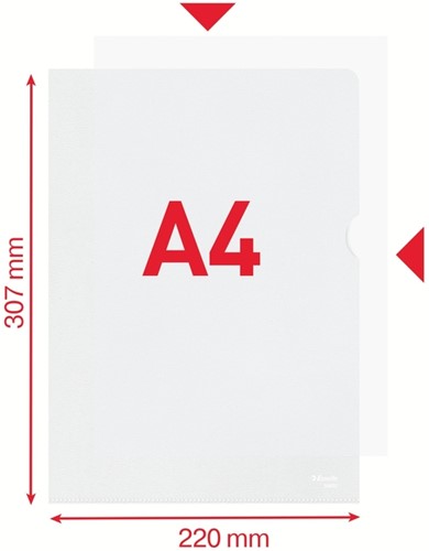 Insteekmap L-model Esselte standaard copy safe PP A4 transparant 100 stuks-1