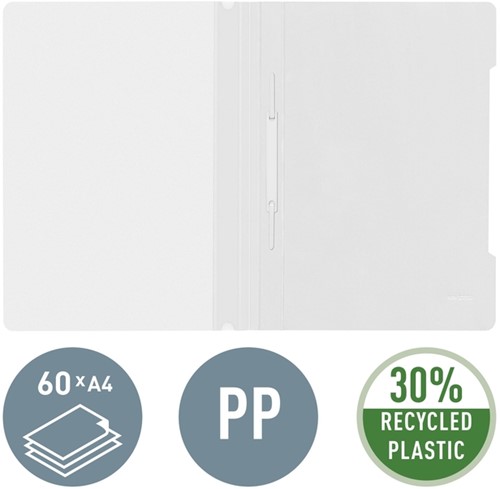 Snelhechter Leitz Standaard A4 gerecycled PP wit-4