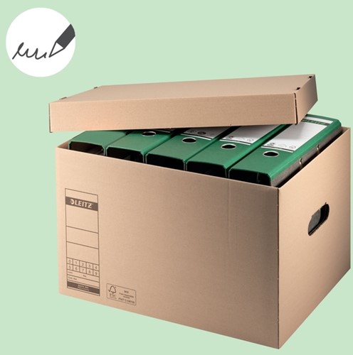 Archief- en transportdoos met deksel Leitz Premium 335x280x440mm natuurbruin-7