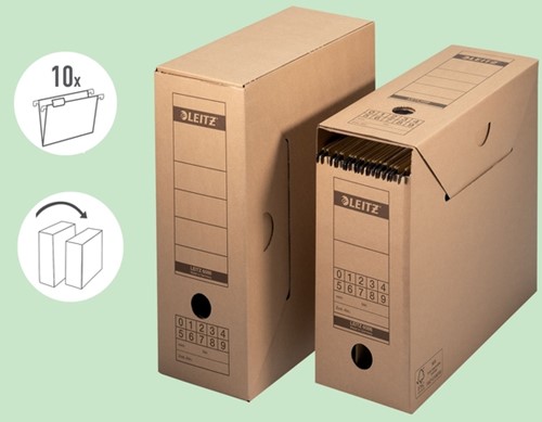 Archiefdoos met deksel Leitz Premium 120x275x325mm natuurbruin-14