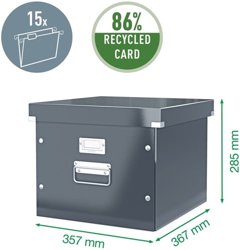 Hangmappenbox Leitz click & store WOW gerecycled karton 357x285x367mm zwart-4