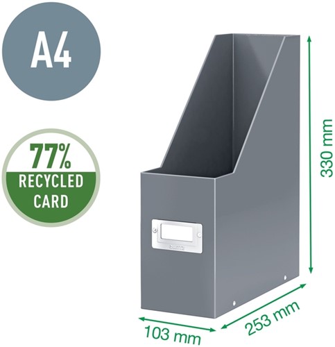 Tijdschriftencassette Leitz WOW click & store gerecycled karton zwart-2