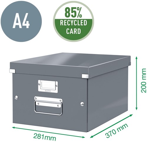 Opbergdoos Leitz Click & Store WOW middel gerecycled karton 281x200x370mm zwart-4