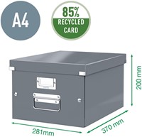 Opbergdoos Leitz Click & Store WOW middel gerecycled karton 281x200x370mm zwart-5