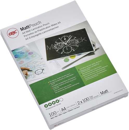 Lamineerhoes GBC A4 2x100micron mat 100 stuks