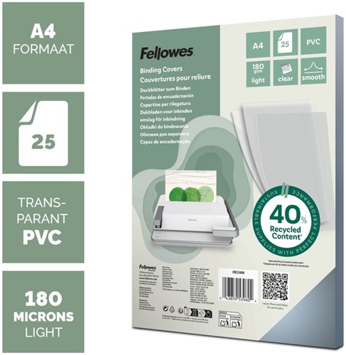 Voorblad Fellowes A4 PVC 180micron recycled 25 stuks-3