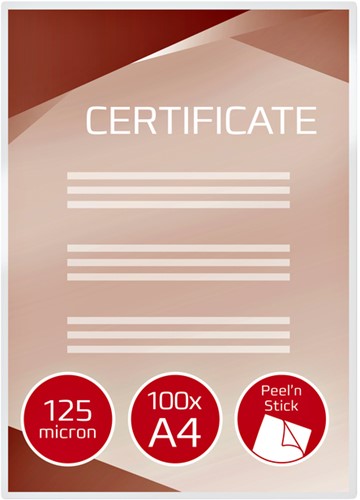 Lamineerhoes GBC A4 zelfklevend 2x125micron 100 stuks-1