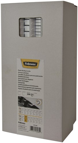 Bindrug Fellowes 16mm 21rings A4 zwart 100 stuks