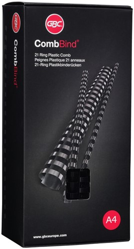Bindrug GBC 14mm 21rings A4 wit 100 stuks