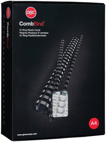 Bindrug GBC 22mm 21rings A4 wit 100 stuks