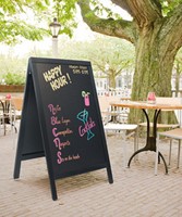 Stoepbord Securit 700x1250x40mm mahonie hout-2