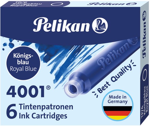Inktpatroon Pelikan 4001 koningsblauw 6 stuks