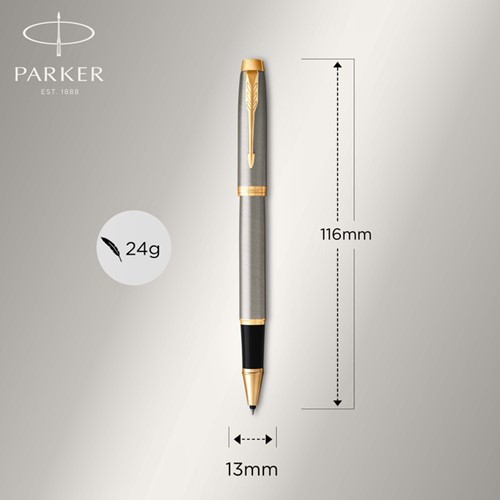 Balpen en Rollerpen Parker IM brushed metal GT medium 2 stuks-3