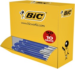 Balpen Bic M10, medium, blauw, doos 90+10 gratis