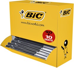 Balpen Bic M10, medium, zwart, doos à 90+10 gratis