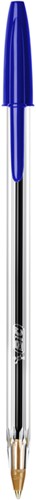 Balpen Bic Cristal, medium, blauw, in tubo verpakking-3