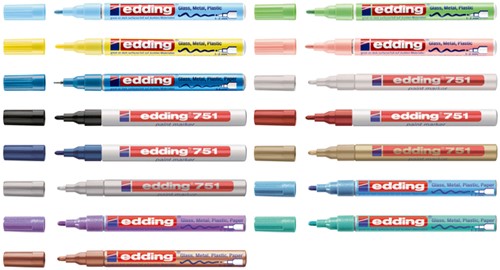 Paintmarker edding 751 op oliebasis 1-2mm wit blister à 1 stuk-3