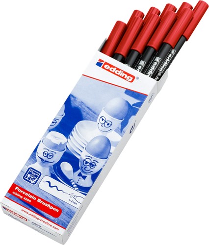 Brushpen edding 4200 porselein rood-6