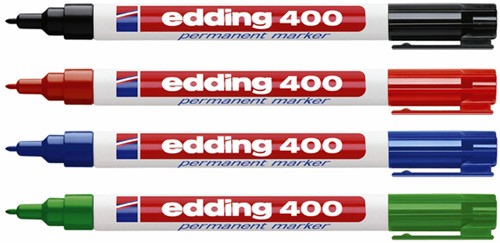 Permanent marker edding 400, rond, 1mm, blauw-2