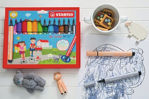 Viltstift STABILO Trio Scribbi 368/14 assorti etui à 14 stuks-5