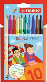 Viltstift STABILO Trio 2 in 1 assorti etui à 10 stuks-2