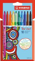 Viltstift STABILO Trio 2 in 1 assorti etui à 10 stuks-3
