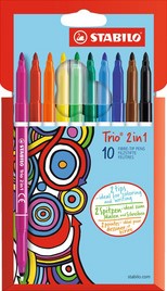 Viltstift STABILO Trio 2 in 1 assorti etui à 10 stuks-3