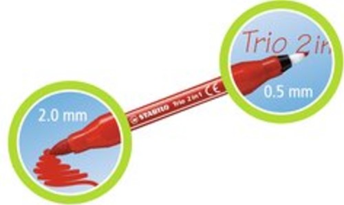 Viltstift STABILO Trio 2 in 1 assorti etui à 10 stuks-4