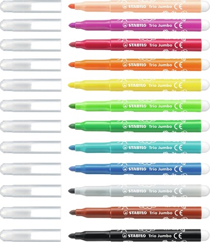 Viltstift STABILO Trio Jumbo 380/12 extra large assorti etui à 12 stuks-3