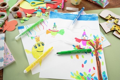 Viltstift STABILO Trio Jumbo 380/12 extra large assorti etui à 12 stuks-3