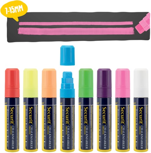 Krijtstift Securit SMA-720 blok ass 7-15mm blister à 8 stuks-2