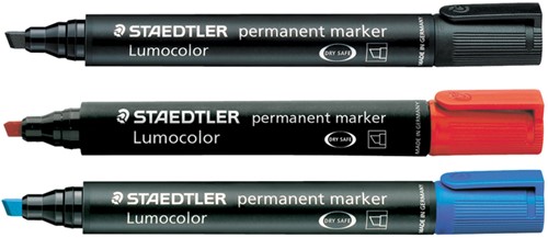 Viltstift Staedtler Lumocolor 350 permanent schuin rood-1