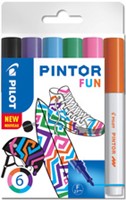 Verfstift Pilot Pintor fun fijn assorti etui à 6 stuks-3