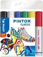 Verfstift Pilot Pintor metallic medium assorti etui à 6 stuks-2