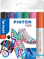 Verfstift Pilot Pintor metallic medium assorti etui à 6 stuks-3