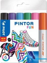 Verfstift Pilot Pintor metallic medium assorti etui à 6 stuks-3