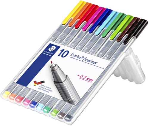 Fineliner Staedtler Triplus 334 assorti 0.3mm 10 stuks-1