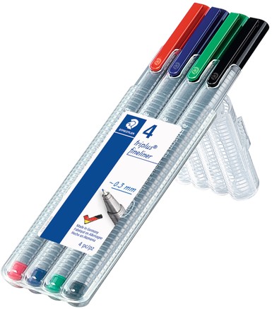 Fineliner Staedtler Triplus 334, 0.3mm, assorti, 4 stuks-1