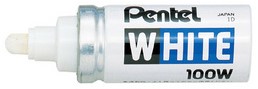Viltstift Pentel 100W rond 4mm wit-3