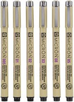 Fineliner Sakura Pigma Micron set à 6 schrijfbreedtes zwart-2