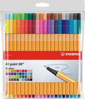 Fineliner STABILO point 88/6 fijn assorti  etui à 6 stuks-2
