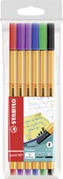 Fineliner STABILO point 88/6 fijn assorti  etui à 6 stuks-3