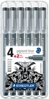 Fineliner Staedtler Pigment 308 zwart set 4+2 gratis-3