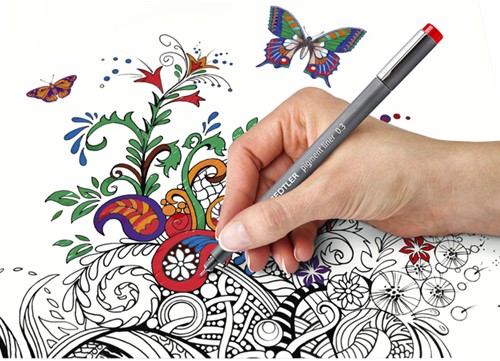 Fineliner Staedtler Pigment 308 zwart 0.1mm-5