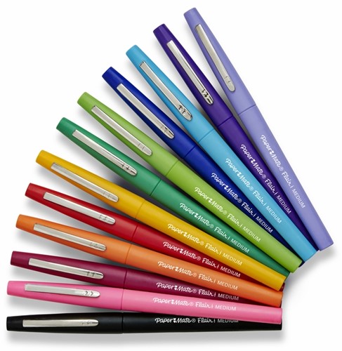 Fineliner Paper Mate Flair Original medium blauw valuepack à 36 stuks-1