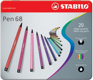 Viltstift STABILO Pen 68/30 Arty medium assorti blik à 30 stuks-2