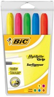 Markeerstift Bic grip assorti etui à 5 stuks-2
