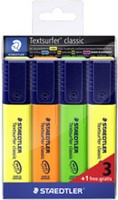Markeerstift Staedtler 364 Textsurfer assorti 3 stuks + 1 geel gratis-2