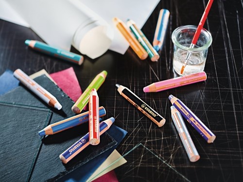 Kleurpotloden STABILO 880 woody 3 in 1 Arty incl puntenslijper ass 6st-3