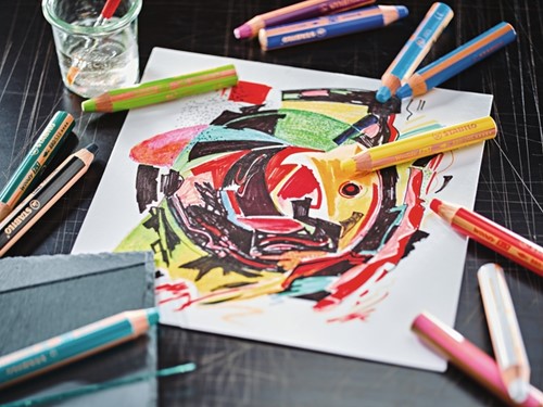 Kleurpotloden STABILO 880 woody 3 in 1 Arty incl puntenslijper ass 6st-2